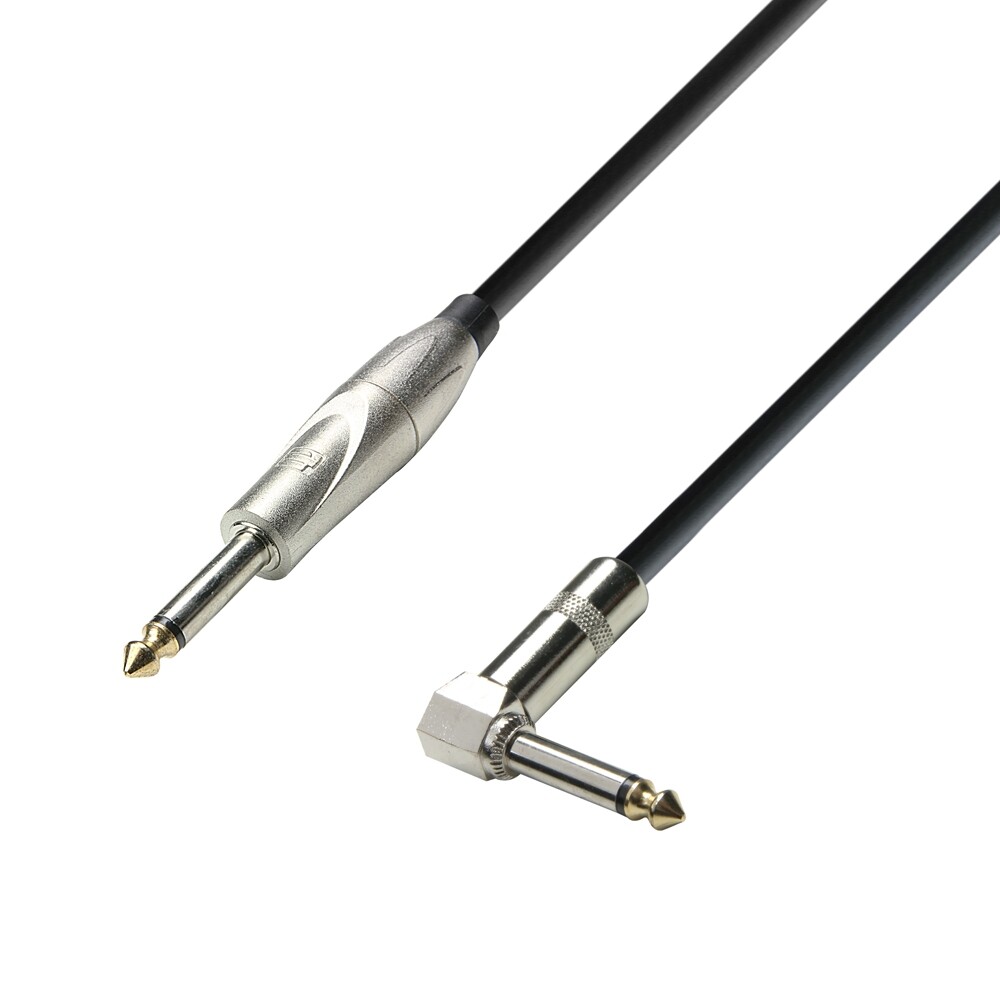 Adam Hall Cables K3IPR0300 Instrumentenkabel 6,3 mm Klinke mono auf 6,3 mm Winkelklinke mono 3 m