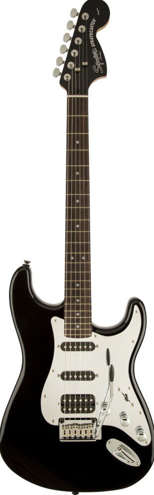Fender Squier Black and Chrome Standard Stratocaster IL HSS